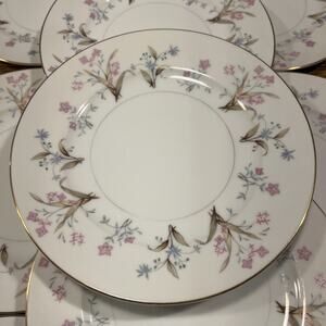 10 Vintage MEITO LUCILLE Salad Plates 1960s Japan Floral PRISTINE EXCELLENT Disc